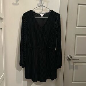 Black Velvet Long Sleeve Romper